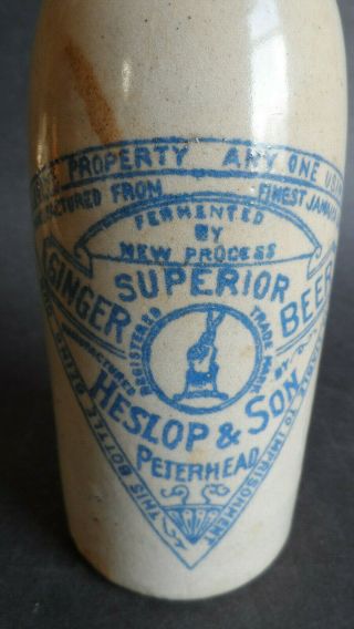 Rare Scottish Blue Print Pictorial Ginger Beer - With Damage