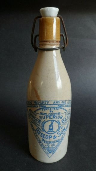 RARE Scottish BLUE Print Pictorial Ginger Beer - with damage 2