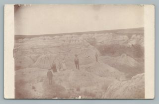 Badlands Family Rppc Antique Photo Postcard—south Dakota? Solio 1910s