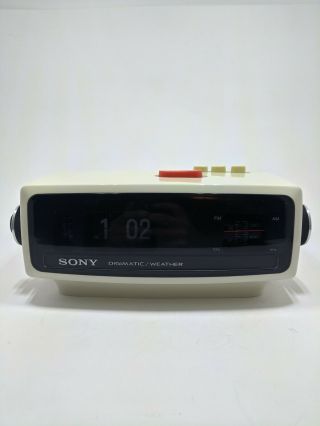 Rare Vintage Sony Digimatic Am/fm/weather Flip Radio Alarm Clock Tfm - C470w