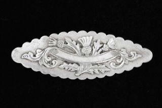 C.  1900 - Antique Scottish Thistles Sterling Silver Pin / Brooch - Hallmarks