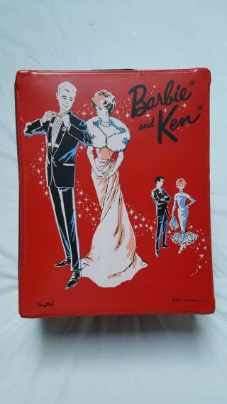 Barbie And Ken Doll Red Ponytail Trunk Case 1963