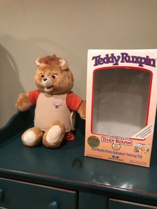 Teddy Ruxpin Vintage 1985 Talking Animated Bear In Suit With 1 Cassette