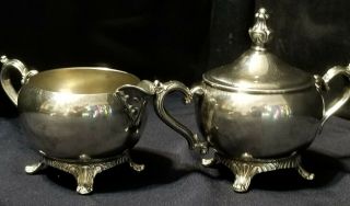 Vintage Creamer & Sugar Bowl By International Silver Co Made In Usa -
