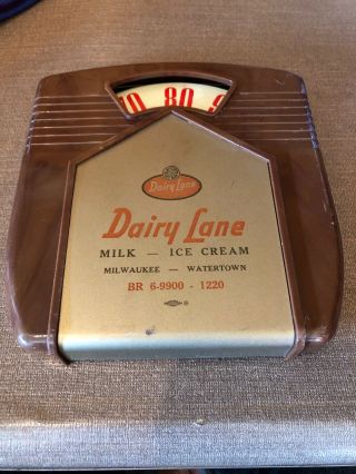 Vtg Dairy Lane Milk Ice Cream Scale Thermometer Rare Milwaukee Watertown Wow