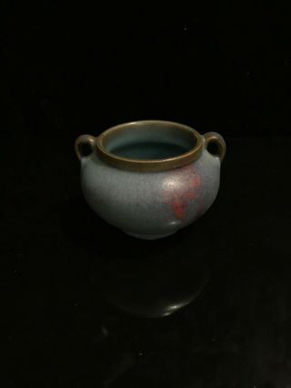 Rare Chinese Porcelain Jun Kiln Blue& Red Glaze Jar 960 - 1279 Song Dynasty