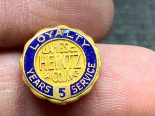James C.  Heintz & Co.  Inc.  Stunning Rare 5 Years Loyal Service Award Pin.