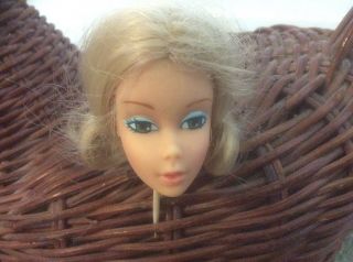 Vintage Blonde Deluxe Quick Curl Barbie Doll Head Only Color