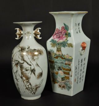 Two Antique Porcelain Vase - China Early 20th Century Republic Period