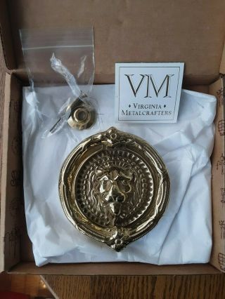 Virginia Metalcrafters Brass Lion And Wreath Doorknocker Door Knocker