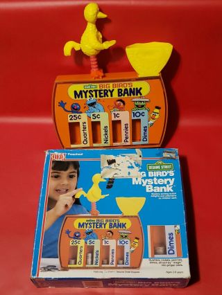 Vintage 1986 Sesame Street Big Bird’s Mystery Bank - Preschool Toy By Ideal Rare
