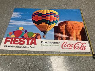 Huge Rare Coca - Cola Albuquerque International Balloon Fiesta Poster Banner