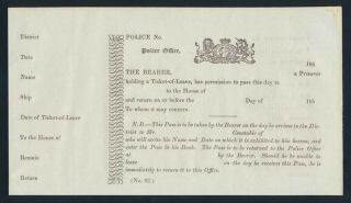 Tasmania: 1850s Convict " Ticket - Of - Leave " Rare & Historic Document