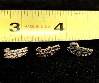 Snap On Tools Employee Years Service Award Lapel Pins Tie Tack Sterling Silver
