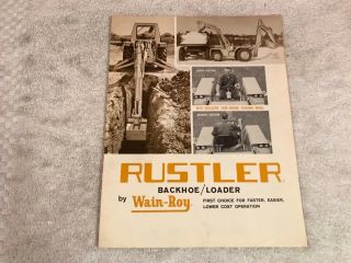 Rare 1959 Rustler Backhoe Loader Tractor Dealer Sales Brochure