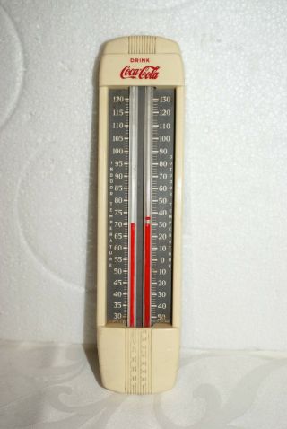 Rare Vintage Coca Cola Indoor / Outdoor Thermometer / Made In Chicago Usa