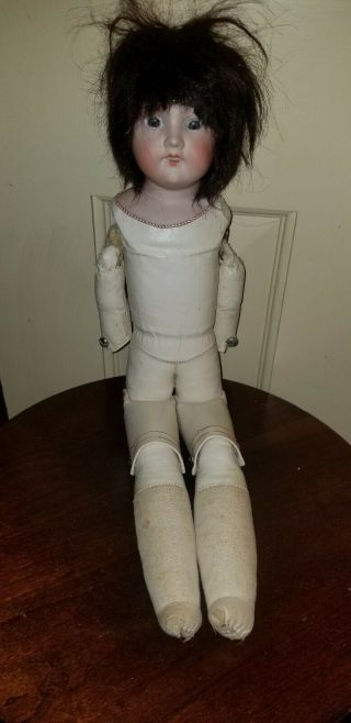 Antique Armand Marseille 370 5/0 Bisque Head Doll Kid Body Approx.  16 1/2 "
