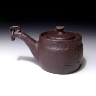 XQ12: Vintage Japanese Pottery Sencha Tea Pot,  Banko ware 3