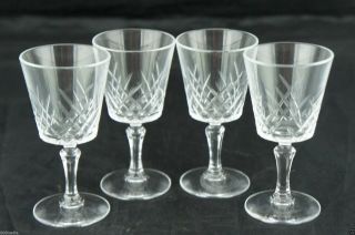 Vintage Sherry/liqueur Glass/goblet Set 4 Stemware Quilted Pattern