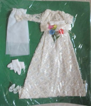 Vintage Barbie Doll Size Formal Dress,  Slip,  Shoes,  Flowers & Gloves