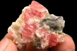 8.  2g Natural Red Rhodochrosite Pyrite Crystal Rough Rare Mineral Specimen China