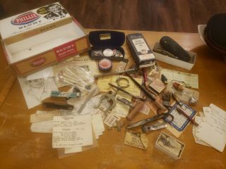 Phillie Cigar Box Full Of Antique Vintage To Now Stuff Smalls Odds And Ends Fun