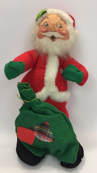 Vintage Annalee Doll Santa Claus With Burlap Toy Bag Sack 16 " As - Is