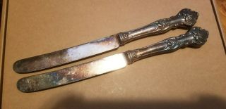 2 Antique Collectible Knives,  9.  75 " 1847 Rogers Bros Silver Plate - Hollow Handle