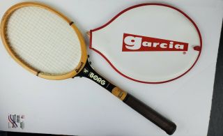 Rare Vintage Bjorn Borg Wooden Tennis Racquet Bancroft Wimbledon Us Open