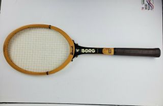 Rare Vintage Bjorn Borg Wooden Tennis Racquet Bancroft Wimbledon US Open 2