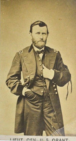 Antique Cdv Photo Of Lieut.  Gen.  U.  S.  Grant Civil War General