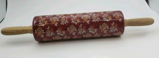 Rare Pioneer Woman Rolling Pin - Burgundy - Autumn Harvest - Fall - Floral