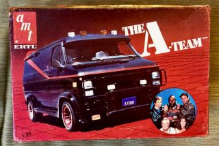 Rare Vintage " The A Team " Van 1:25 Model Kit Partially Assembled.  Amt Ertl 6616