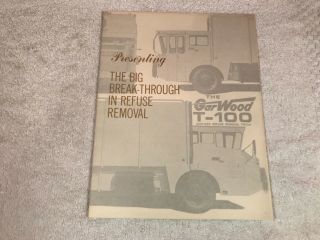 Rare 1960s Garwood T - 100 Commercial Truck 12 Page Dealer Sales Brochure