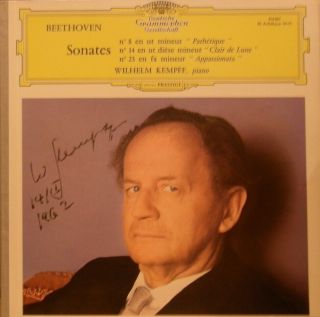 Ultra Rare French Piano Lp Kempff Beethoven Sonatas Autographed On Dg