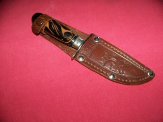 Old Rare Norway Norge Small Hunting 7 - 1/4 Inch Knife W/sheath 1950 
