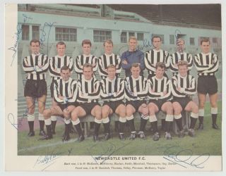 Newcastle United 1963 - 1964 Rare Orig Autographed Typhoo Tea Team Card 11 X Sigs