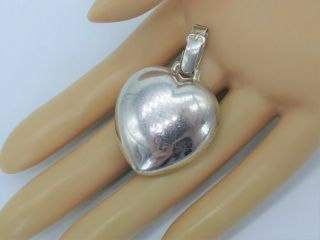 Antique Webster Heart Sterling Silver Chimes Rattle Baby Teething Ring Pendant