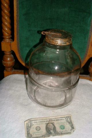 Vintage Antique Glass Hoosier Cabinet Or Pantry Flour Sugar Dispenser 2