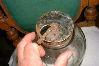 Vintage Antique Glass Hoosier Cabinet Or Pantry Flour Sugar Dispenser 3