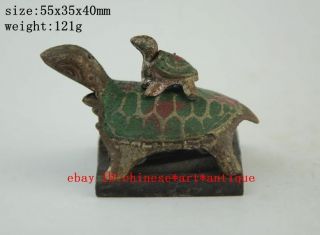 Four Rare Chinese Antique Bronze Tortoise - Shaped Seal A01