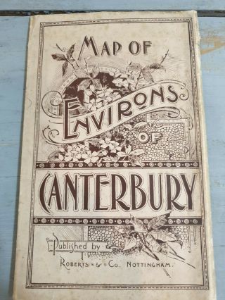 Map of Environs of Canterbury Kent Victorian Rare Antique Roberts of Nottingham 2