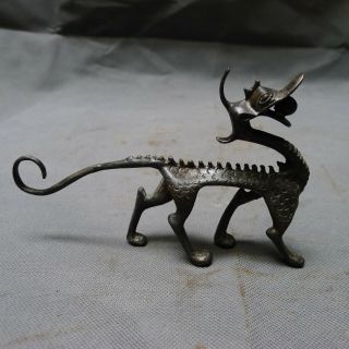 Rare China Dragon Figure Pen Holder Ancient Bronze,  Chinese Dragon Penholder