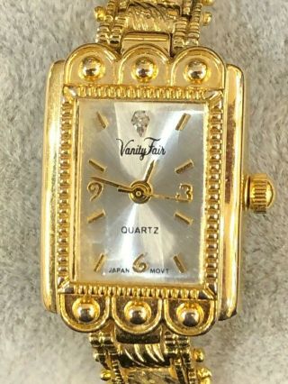Vintage Ladies Vanity Fair Gold Tone Quartz Watch Battery