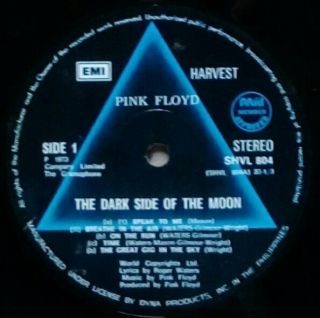 Pink Floyd Dark Side Of The Moon Rare 1973 Philippines Harvest Label Album