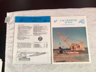2 Rare Little Giants 25 Ton Crawler Crane Dealer Sales Brochure Ads