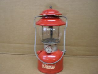 Vintage 1972 Red Coleman 200a Lantern With Pyrex Globe Single Mantle