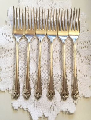 Set 6 Holmes & Edwards 1937 International Silverplate Lovely Lady Dinner Forks