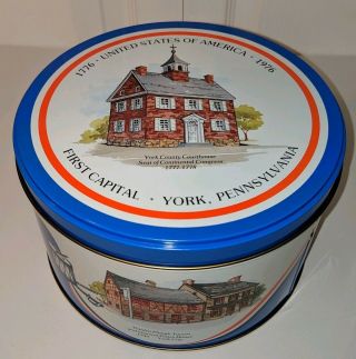 Vintage Charles Chips Tin York,  Pa Bicentennial Rare