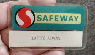 Rare Vintage Safeway Grocery Store Employee Badge.  Cool